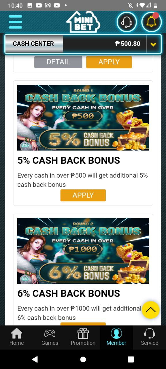 MINIBET CASH BACK APPLY Tutorial 8